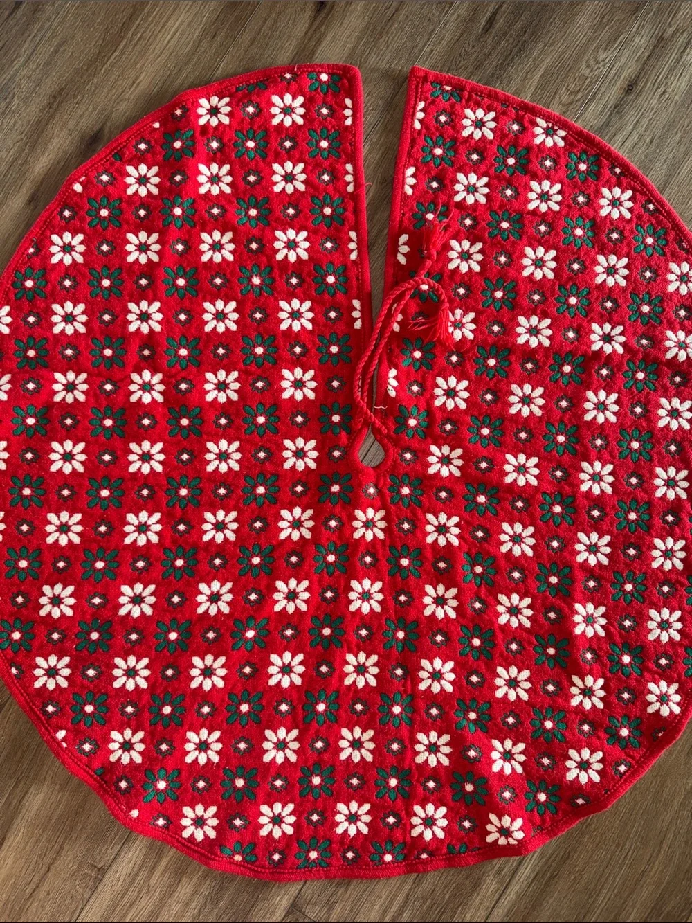 Rare Vintage Reversible wool tree skirt